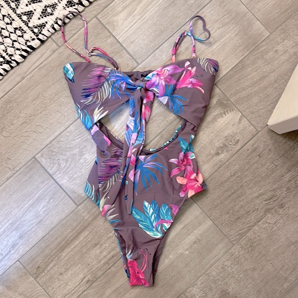 Purple floral cut out one piece- altar’d state- size small